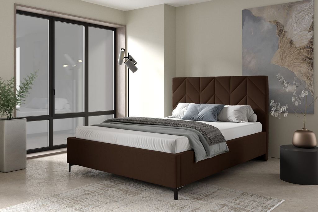 Polsterbett 160x200 ODETA 6 - braun