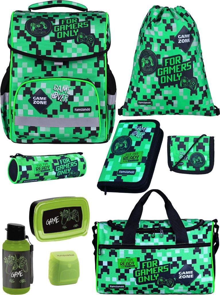 Familando Schulranzen-Set 9-teilig BASIC-PLUS Schultasche Produktbild 