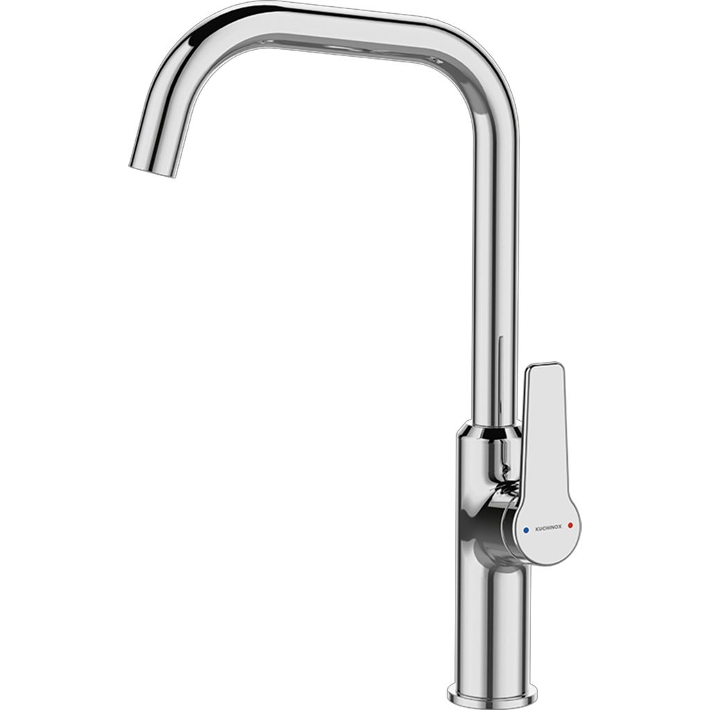 Wasserhahn Alanis für Küche, Küchenarmatur mit U-Auslauf, Einhand-Spültischbatterie, Drehbar, Schnell-Montage-System, Chrom