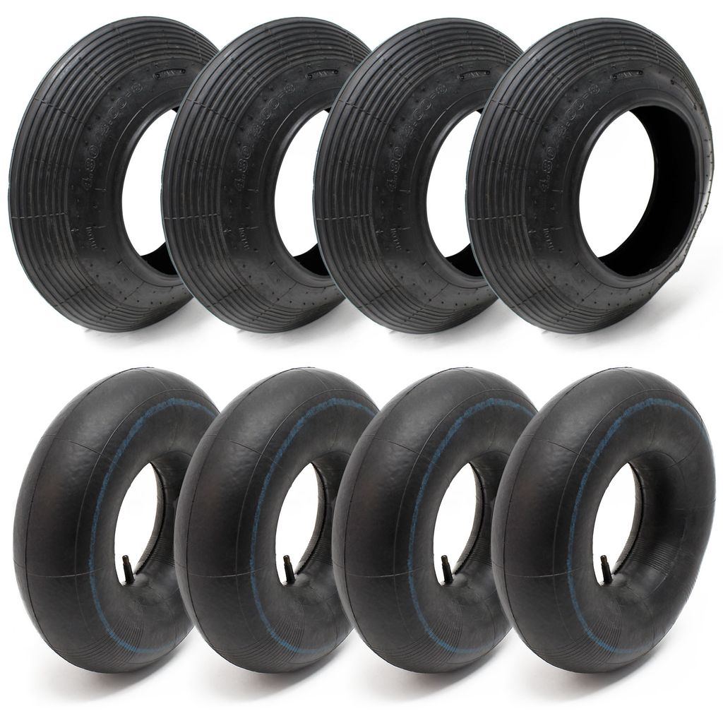 Set Wiltec 4x pneumatici e 4x camere d'aria misura 4.00-8, Immagine del prodotto 