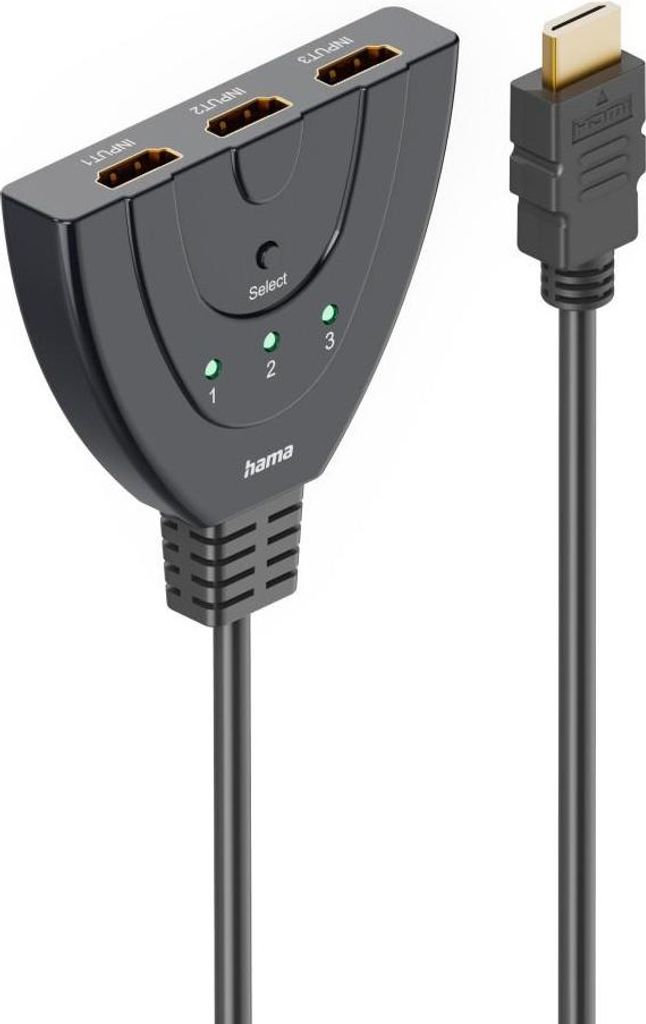 Hama 00205101, 0,55 m, HDMI Typ A (Standard), 3 x HDMI Type Produktbild 