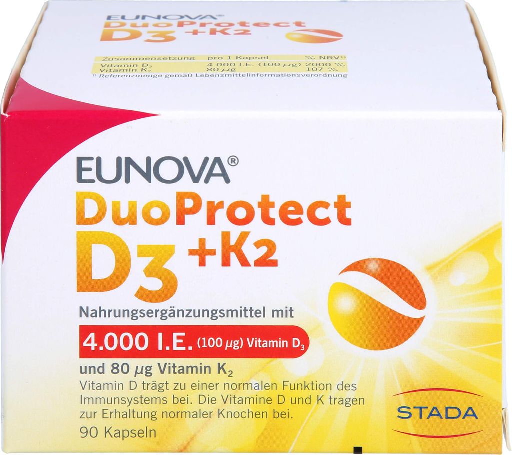 EUNOVA DuoProtect D3 + K2 4000 UI / 80 UG per il sistema Immagine del prodotto 