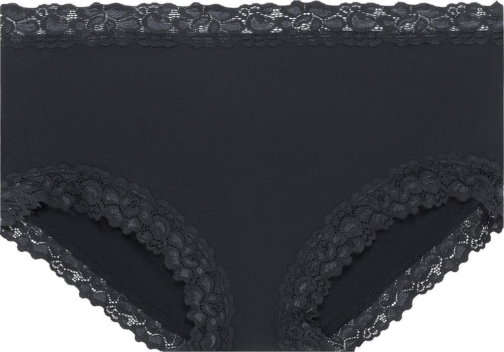 Jockey Damen Slip - Parisienne Full Brief, Mikrofaser, Spitze Schwarz 2XL
