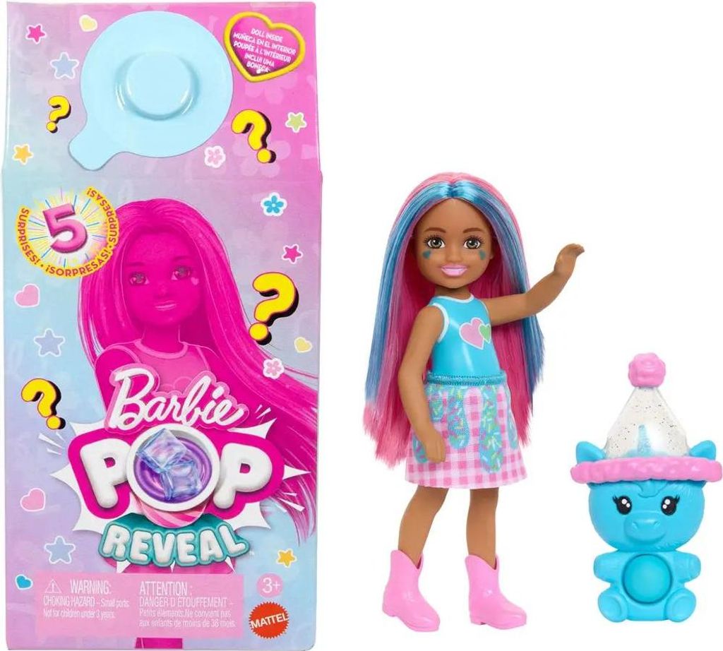 Mattel Barbie Chelsea Pop Reveal Shakes-Serie Puppe mit Duft und Farbwechsel (Stile können abweichen)
