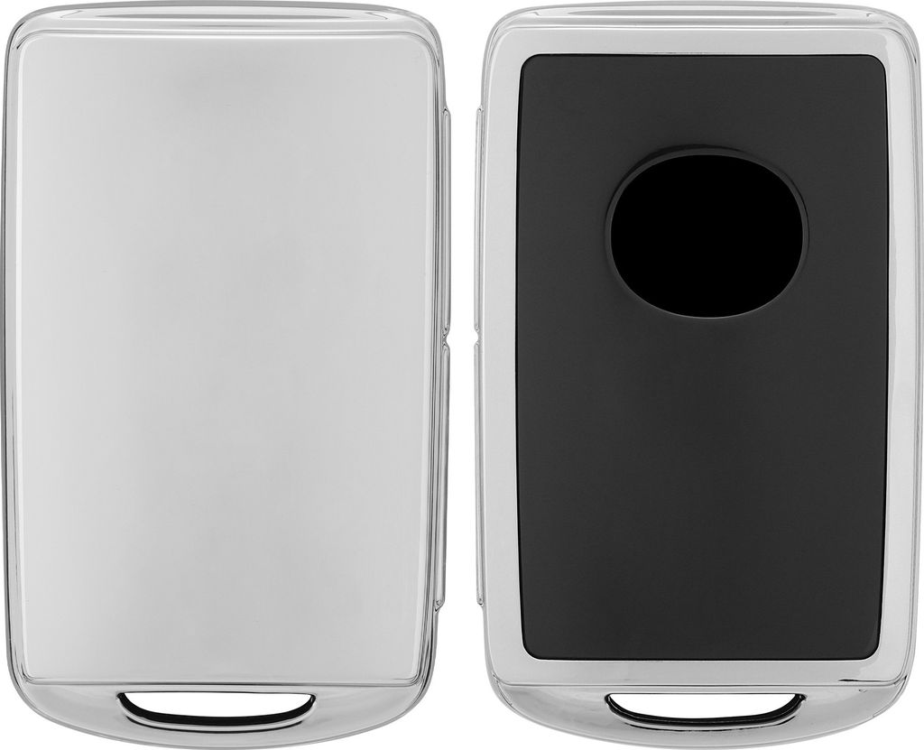 kwmobile Autoschlüssel Hülle kompatibel mit Mazda 4-Tasten Smart Autoschlüssel - Schlüsselhülle Silikon Cover - Hochglanz Silber