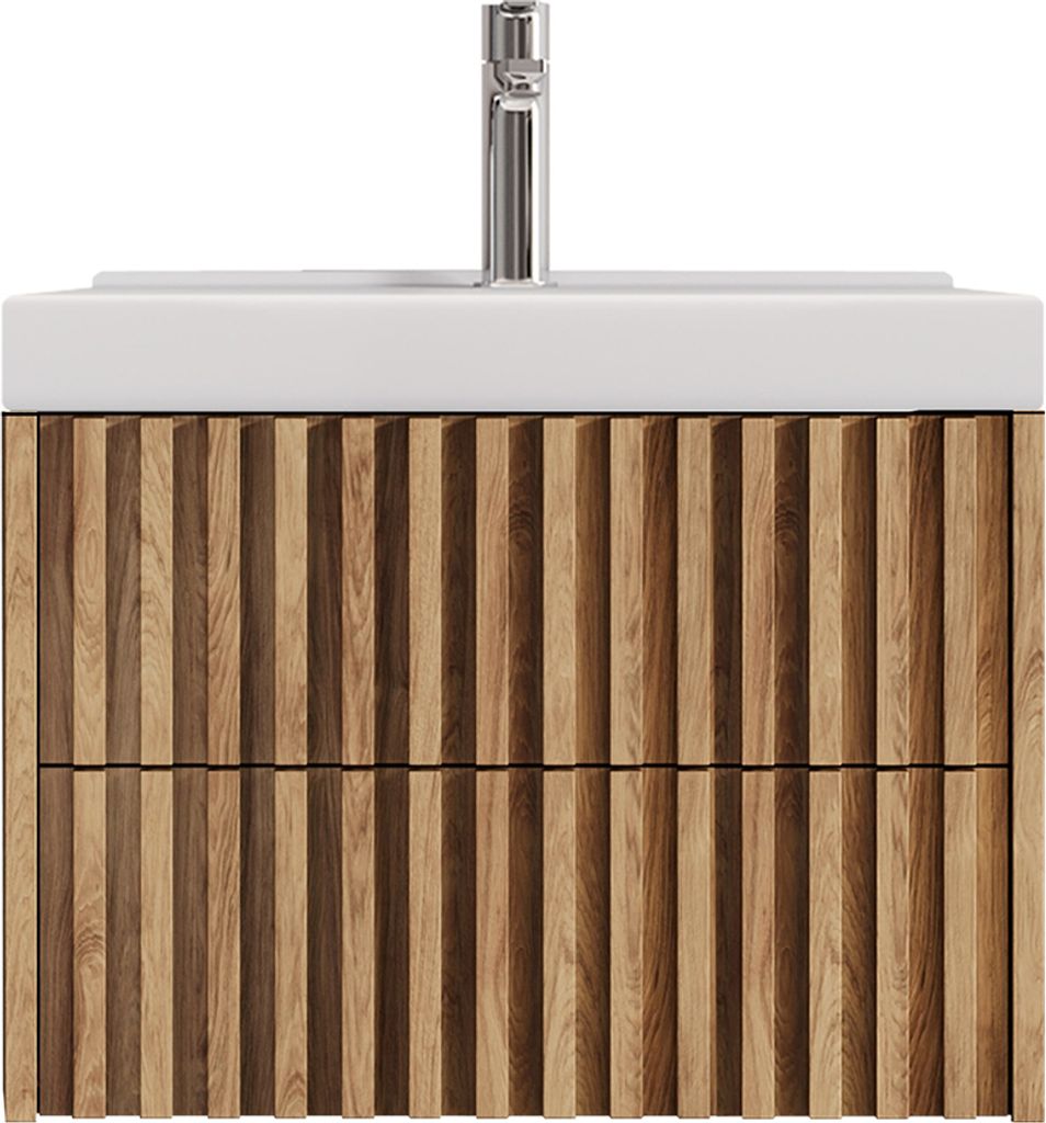 Waschtisch 80 cm, 2 Schubkästen, Eiche DESIO-107