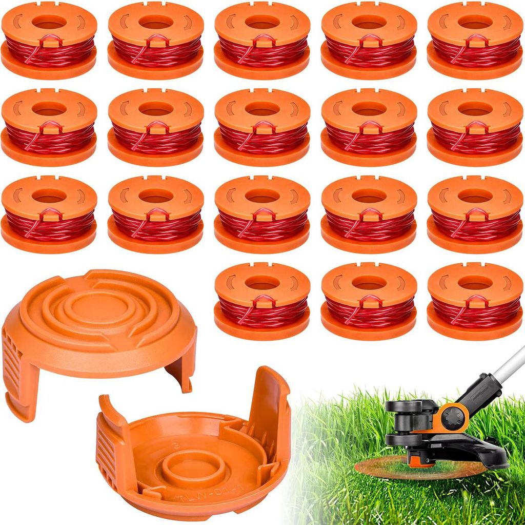 Spule für Rasentrimmer, 1,65 mm Nylonharz, 18x3 m, flexibel, Ersatzspule kompatibel WG-Serie