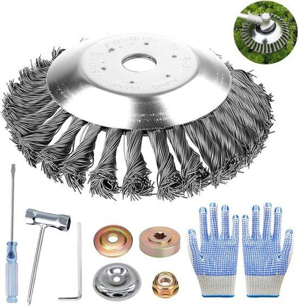 Hoher-Qualitäts Onkruid-Rasierer 8-Zoll-Rasier-Set mit Edelstahl-Borstel 254 mm 2025 für schnelles Unkraut-Jäten