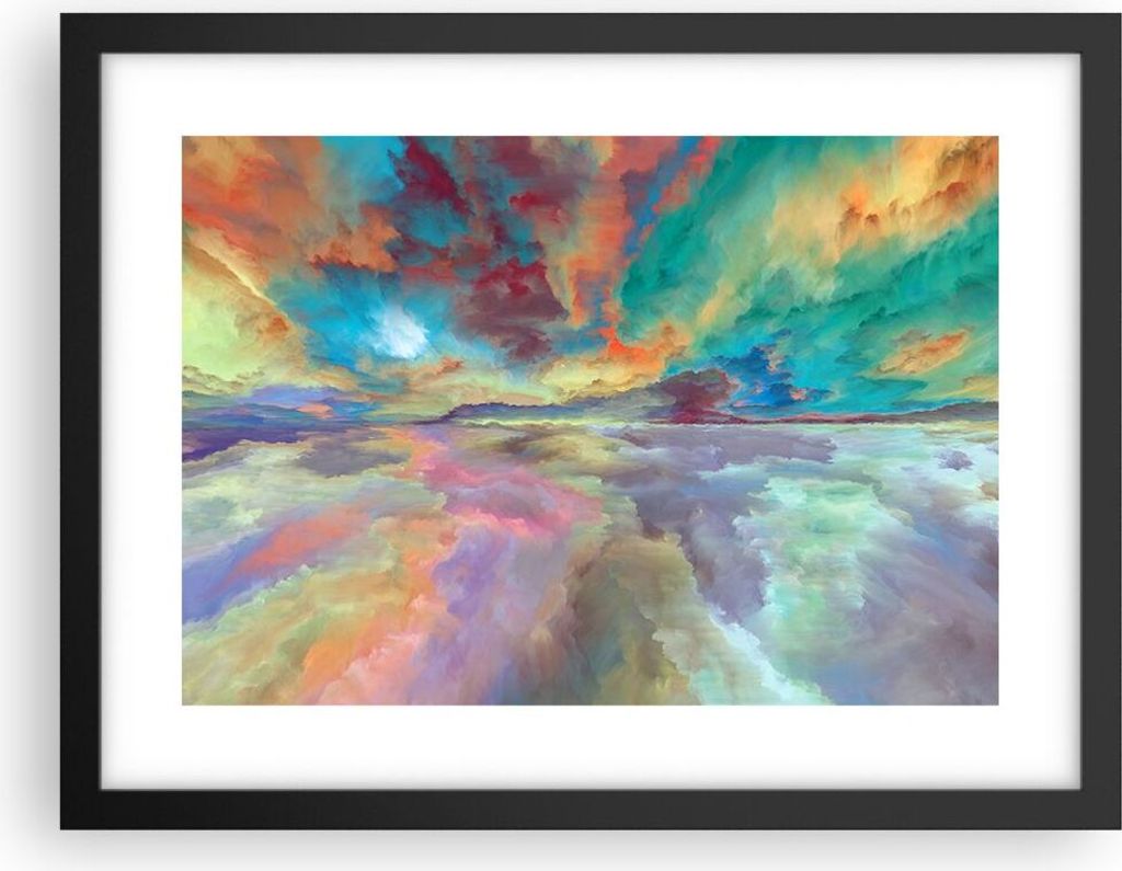 Gerahmtes Poster - Schwarzer Rahmen - Abstraktion modern - 40x30 cm - Wand Bild - Wanddeko - Wandbilder - Kunstposter - Wandposter - Bilderrahmen -...
