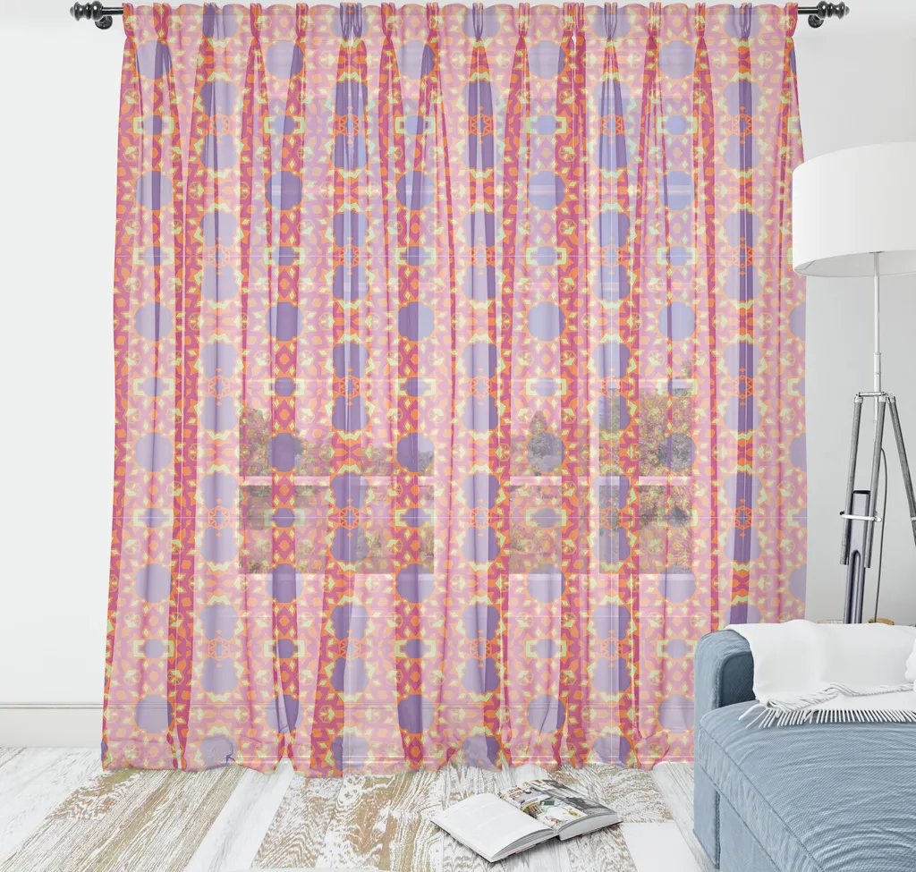 Grande tenture murale en satin motif bohème violet et bleu foncé