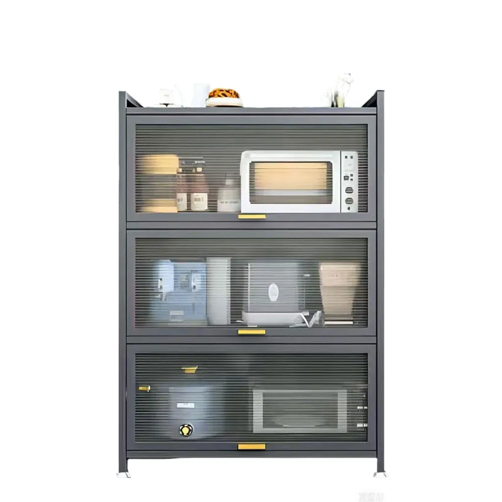 Armoire à provisions grise pour optimiser le stockage de votre cuisine