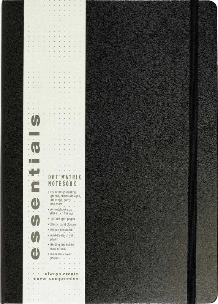 Cahier de Notes Format XL Noir avec Pages Pointillées Style Bullet