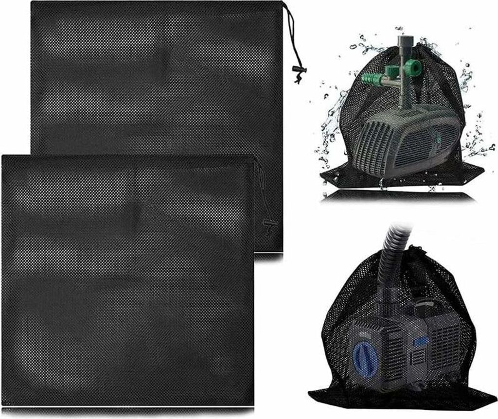 Stück Netzpumpenbeutel, Wasserpumpenfilterbeutel, Pumpenbarrierebeutel, Pumpenschutzbeutel mit Kordelzug für biologische Teichfilter (45 x 45 cm)