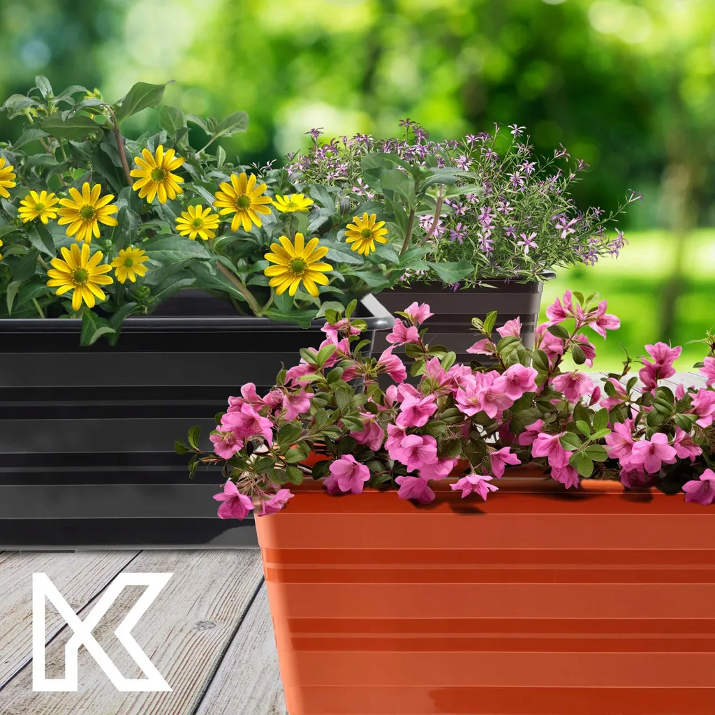 Jardinière plastique 40cm robuste Cati KADAX avec fixation et réservoir - 10