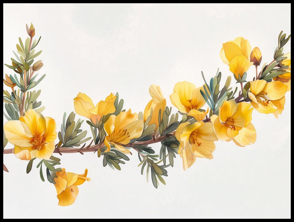 Plakat 100x75cm Gelbe Blumen