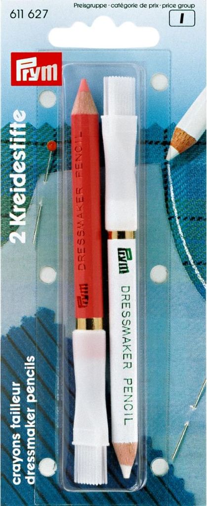 PRYM Kreidestifte mit Löschbürste, weiß/rosa Produktbild 