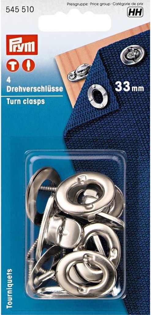Otočné uzávery - otočky, 33 mm, strieborné farby, 4 ks Obrázok produktu 