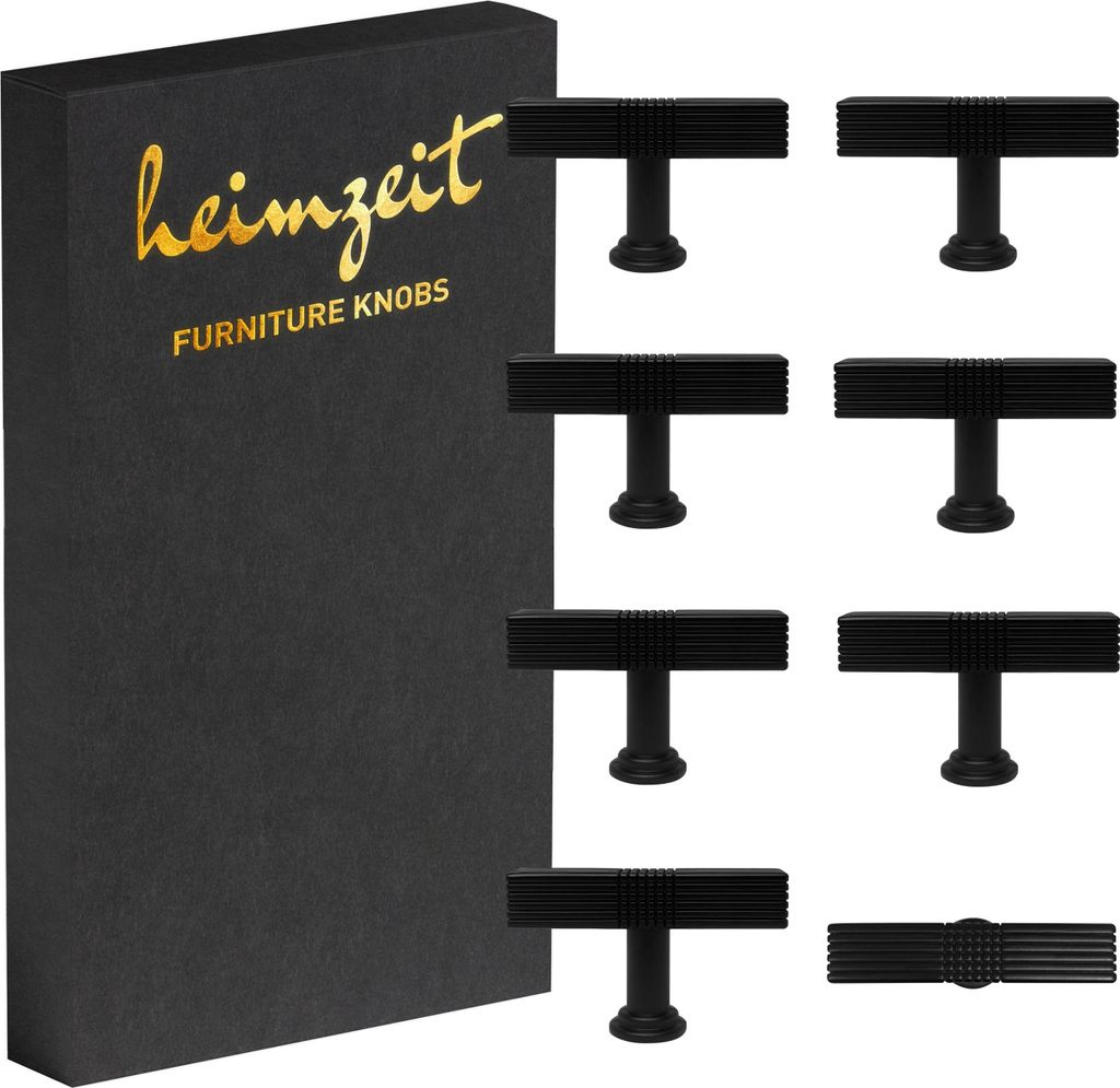 8x Möbelknöpfe Schwarz Schrankknöpfe Metall Möbelgriff Schubladenknopf Türknauf