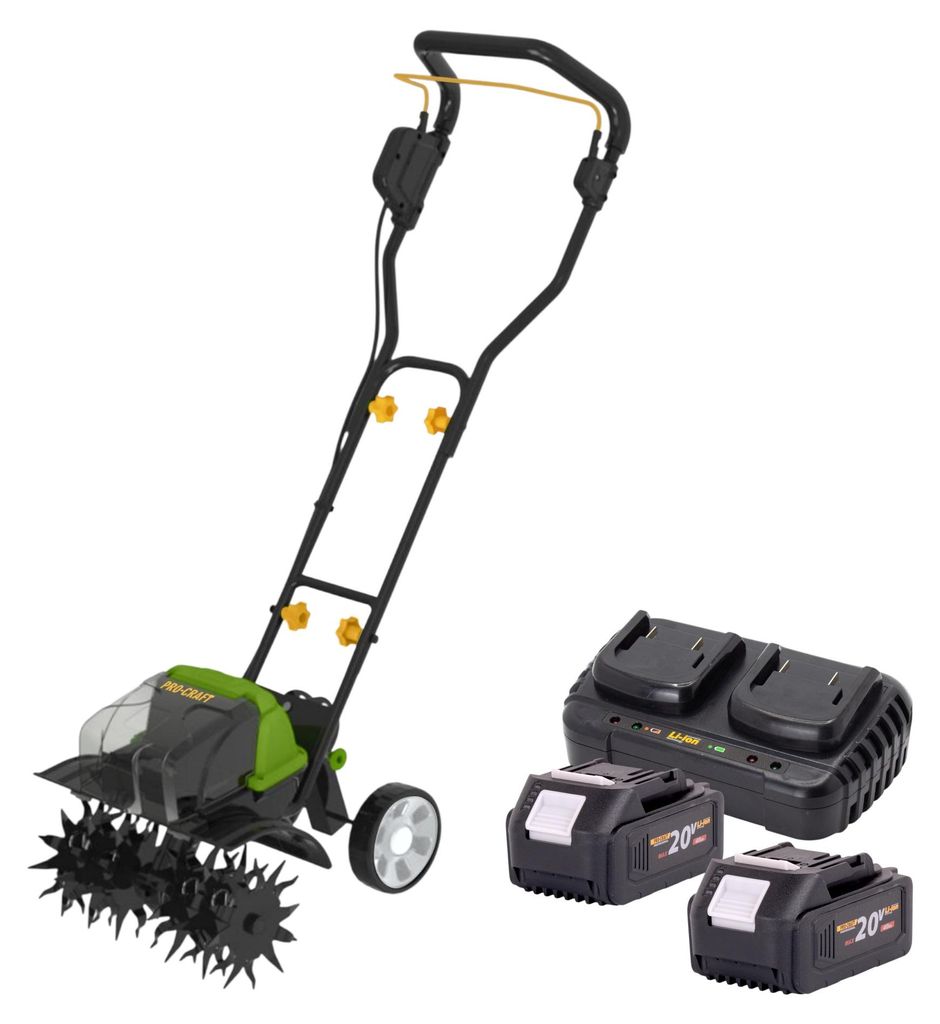 Procraft CT20/2bb Akku Kultivator 40 V ( 2x 20 V ) 360 mm Brushless + 2x Akku 4,0 Ah + Ladegerät