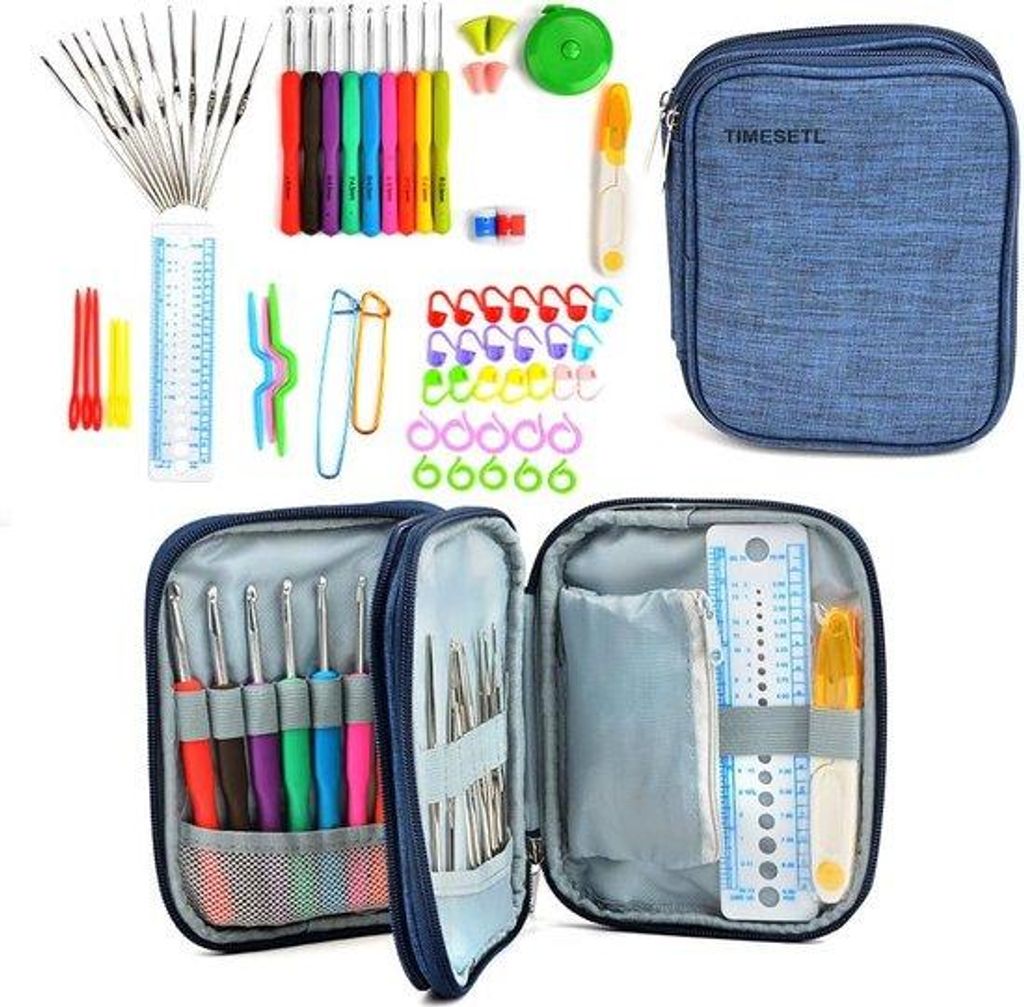 Breitschneider-Set, 72-teilig, farbenfrohe ergonomische Handgriffe, Scheren in verschiedenen Größen, 51 Zubehörteile, Kit, Haarnadeln, weiche Sc...