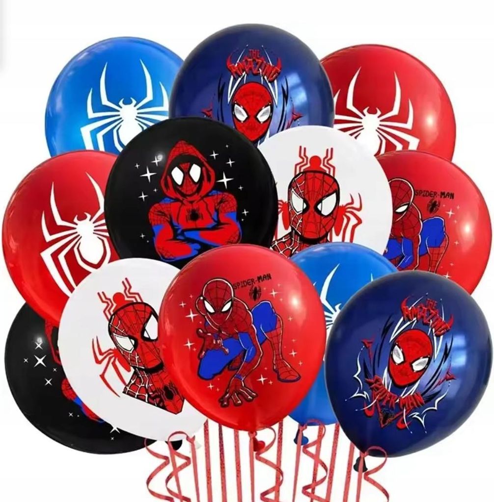 Balon Spiderman na urodziny dekoracja balony zestaw 12 Zdjęcie produktu 