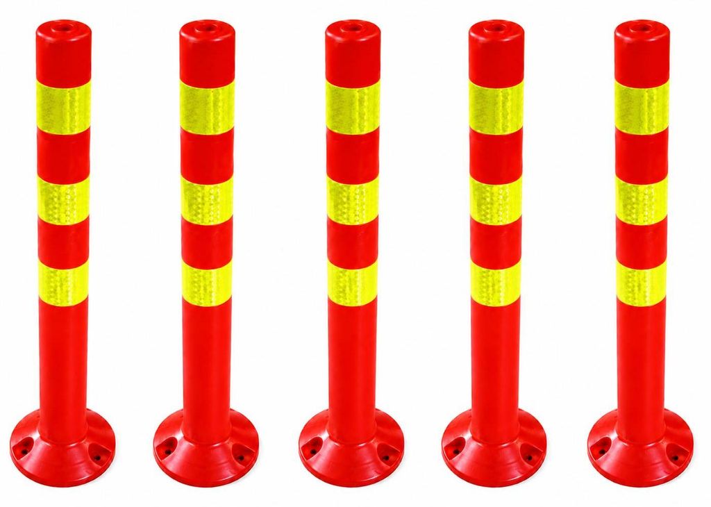 5er Set  Absperrpfosten Kunststoff - 72,5cm reflektierend | Produktbild 