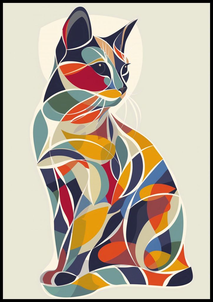 Plakat 70x100cm Kaleidoskop-Katze