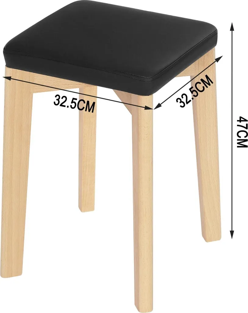 Sedie Cucina Impilabili Design Moderno Nero Legno e Pelle Sintetica - 6