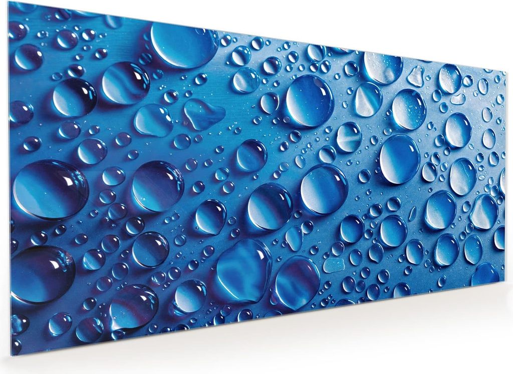 Küchenrückwand Spritzschutz Glas mit Motiv Wassertropfen 40 x 40 cm