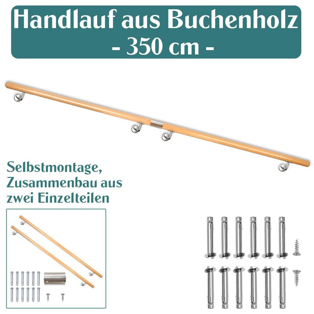 Buche Holz Handlauf Treppengeländer Geländer für Treppe Produktbild 