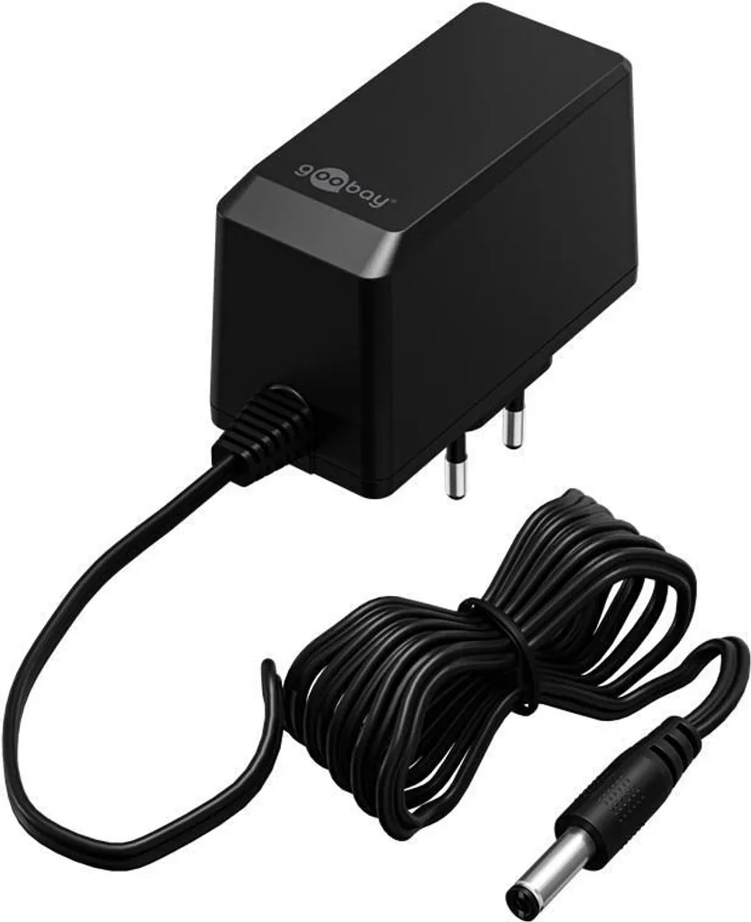 Goobay 64979 Alimentatore 12 V (27 W / 2,25 A), nero, 1,8 m - con spina DC 5,5 mm x 2,1 mm