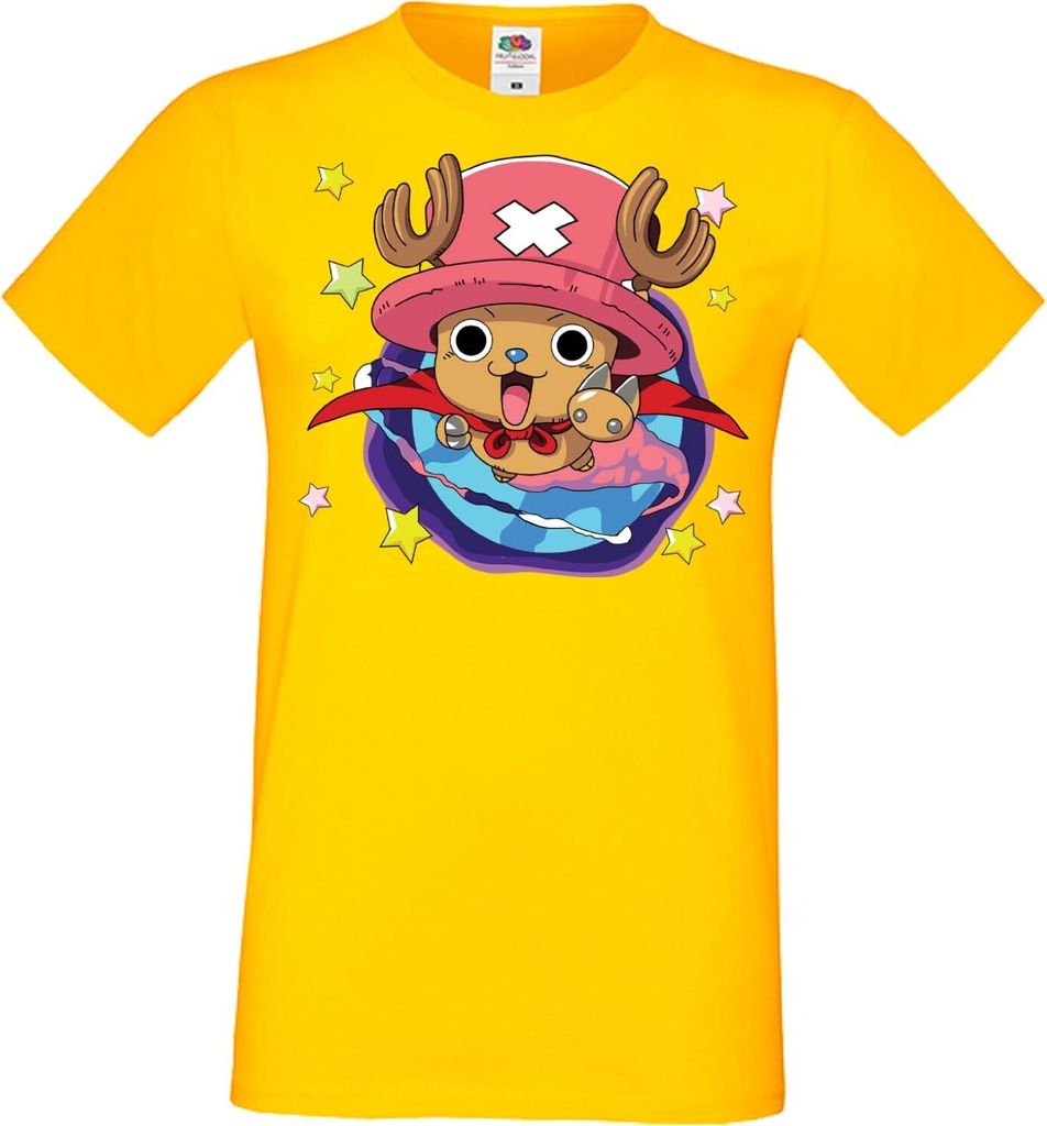 Herren T-Shirt Manga Anime One Manga Piece Anime Tony Tony Chopper, Man L / Gelb