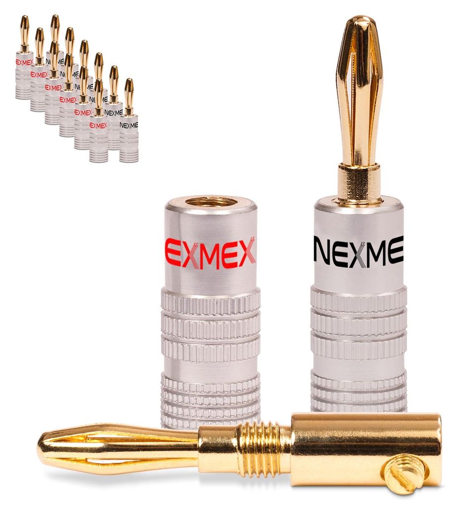 14x Bananenstecker NEXMEX 24K vergoldet High End Stecker Produktbild 