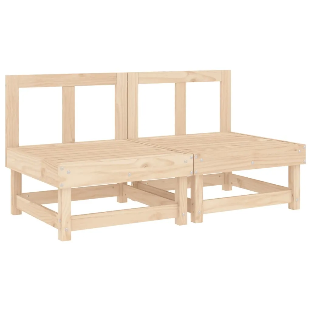 Set Divani Centrali da Esterno vidaXL 2 pz - Pino Massiccio Naturale