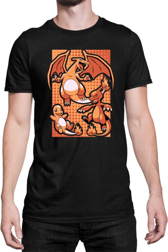 Herren T-Shirt Japan Manga Anime Comics Pokemon 020, Man XL / Schwarz