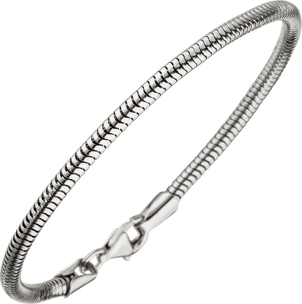 2,9mm Armband Schlangenkette aus 925 Silber rhodiniert Armschmuck, 19cm