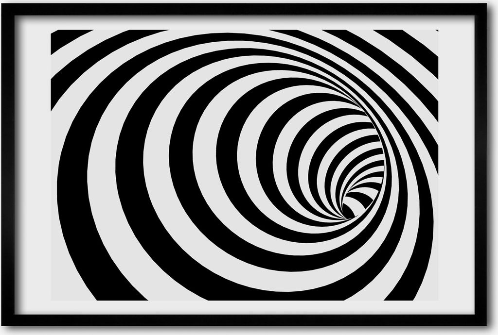 Bild 60x40 MDF-Rahmen, Wandkunst Spiralstreifen