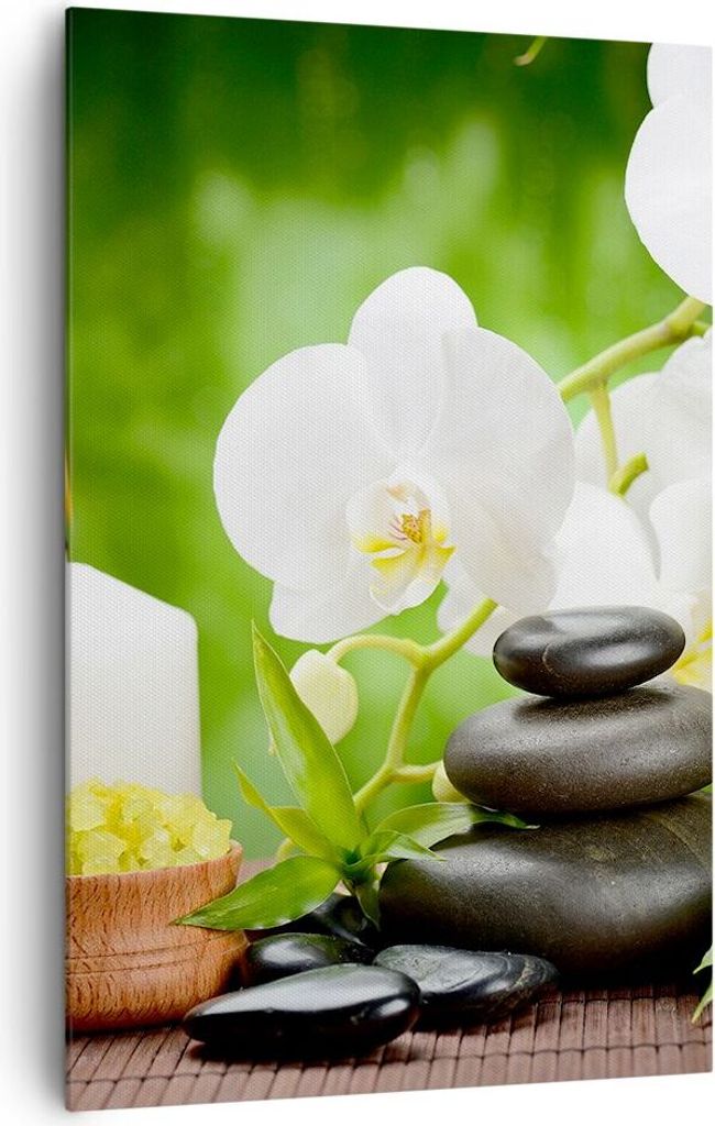 Bild auf Leinwand - Leinwandbild - Einteilig - Blume aromatherapie spa - 80x120cm - Wand Bild - Wanddeko - Wandbilder - Leinwanddruck - Wanddekorat...