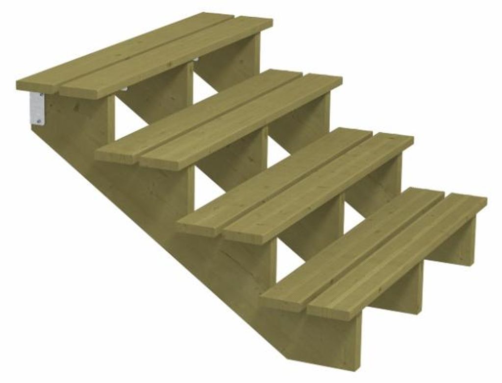 Plus Außentreppe Kiefer 4 Stufen 120 cm breit Produktbild 