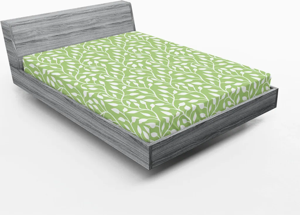 Drap-housse 180x200 cm en microfibre douce imprimé lierre printanier