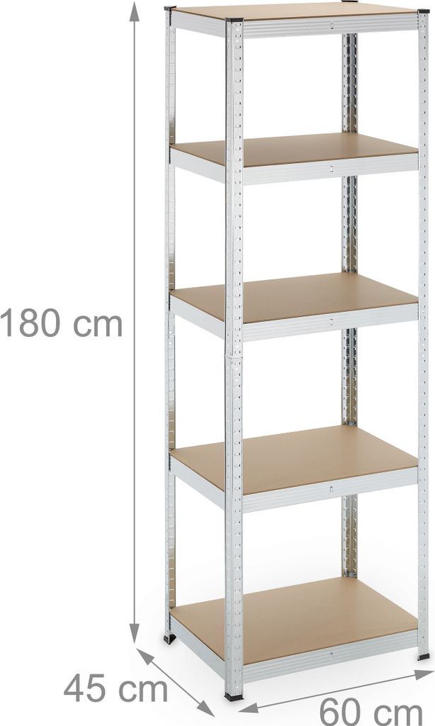 Scaffale per carichi pesanti Relaxdays, A x L x P: 180 x 60 Immagine del prodotto 