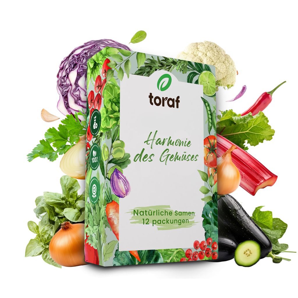 Toraf, Saatgut-Set XXXL, 4500 Samen, Samen, Harmonie des Gemüses, 12 Stück MIX