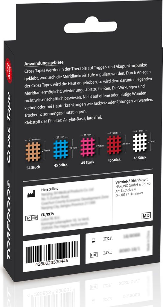 TOREDOO Cross Tape Gittertape Gitterpflaster 234 Stück Typ Produktbild 2