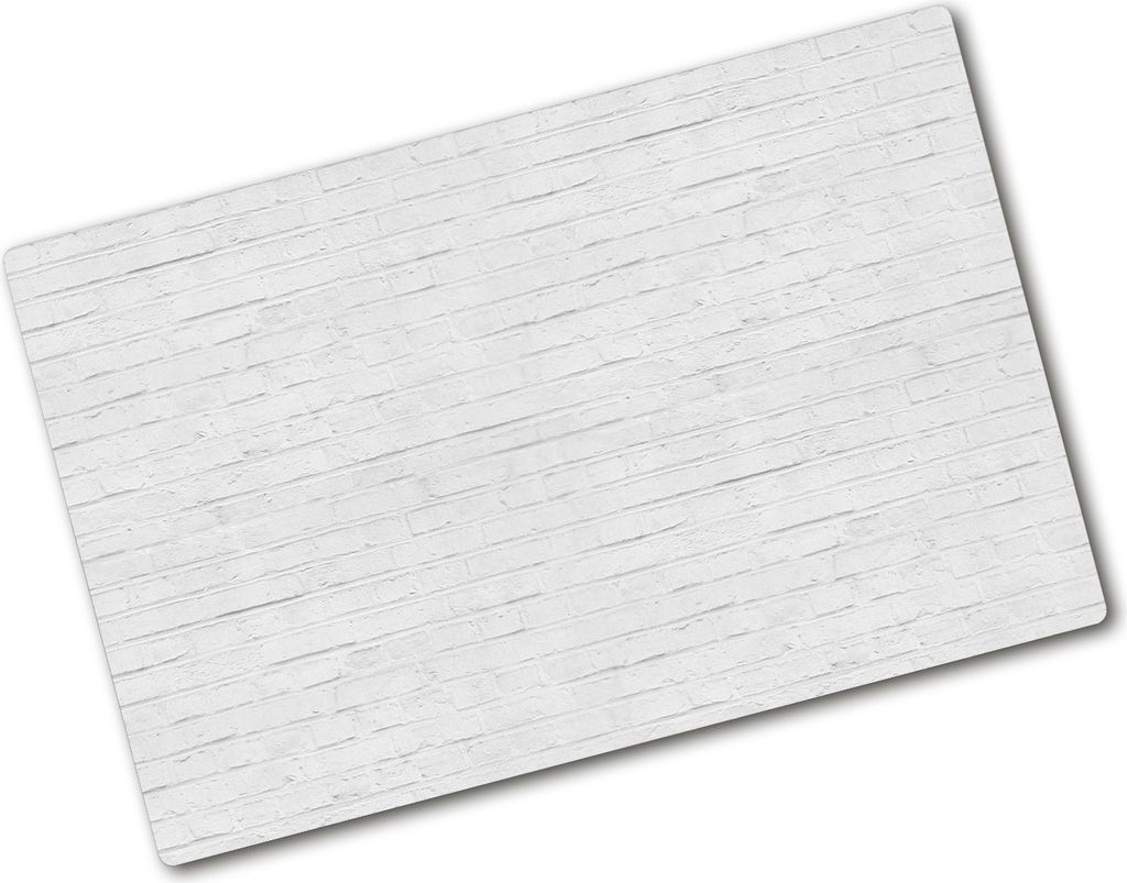 Tulup Glas Herdabdeckplatte - 80x52 cm - Glaskeramikkochfeld-Abdeckung Spritzschutz Glasabdeckplatte - Einteilig - Sonstige - Backsteinmauer - Weiß