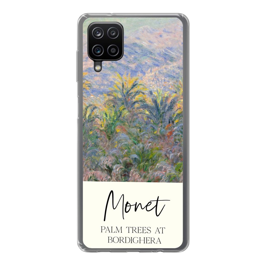 MuchoWow Handyhülle Schutzhülle Hülle für Samsung Galaxy A12 Monet - Kunst - Palmen in Bordighera Silikon Softcase Handy Hülle - Bild