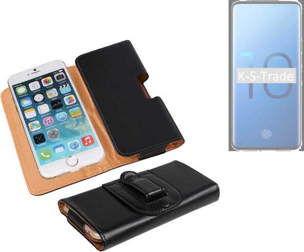 K-S-Trade Schützhülle Handyhülle kompatibel mit Samsung Galaxy S10+ Holster Gürtel Tasche Schutzhülle Handy-Tasche Smartphone Case Seitentasche