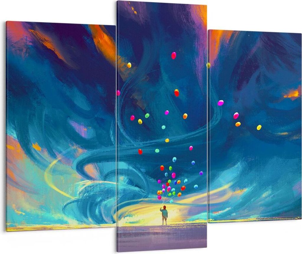 Bild auf Leinwand - Leinwandbild - Abstraktion Ballon - 130x100cm - Wand Bild - Wanddeko - Leinwanddruck - Bilder - Kunstdruck - Wanddekoration - L...