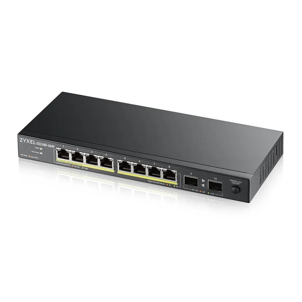 Zyxel GS1100-10HP v2 Switch 10 ports Gigabit Ethernet avec PoE+