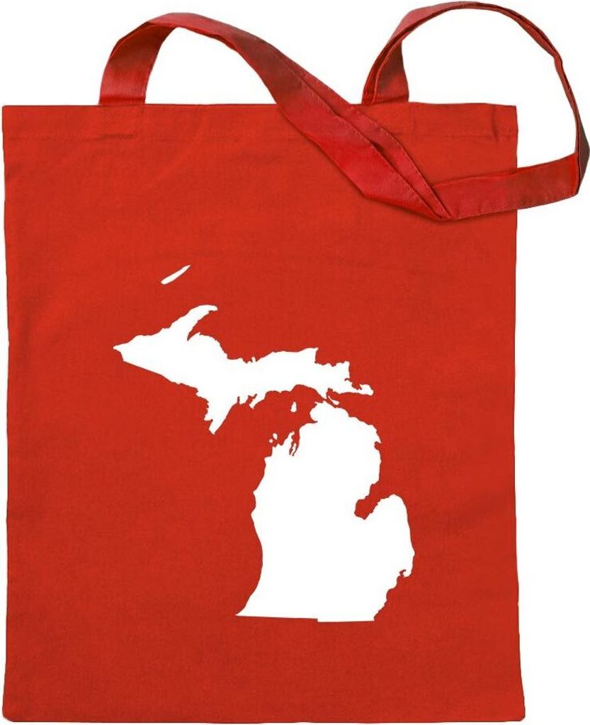 Kiwistar - Baumwolltasche - rot - USA - Bundesstaat - Michigan - Tragetasche Stoffbeutel Umhängetasche langer Henkel