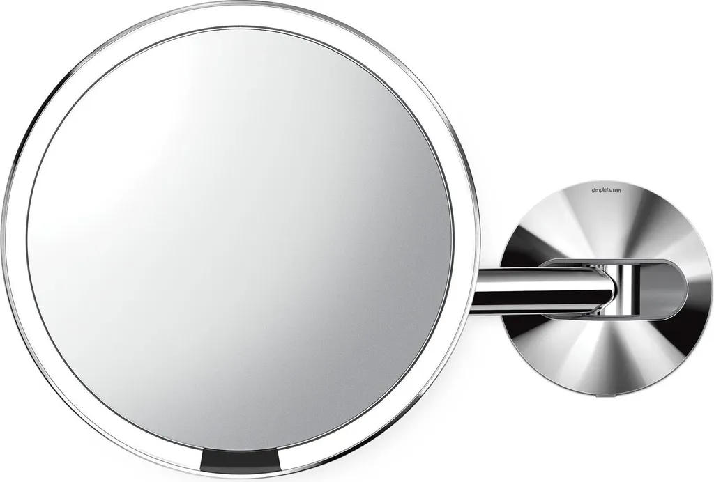 Miroir cosmétique mural sensoriel 20cm argenté pour maquillage précis